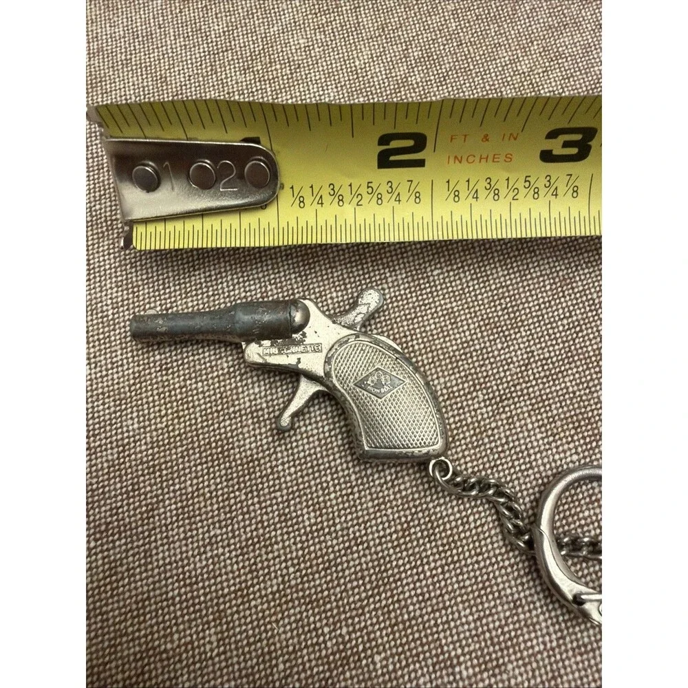 vintage Molgora Mignonnette miniature toy cap gun keychain Italy Works!